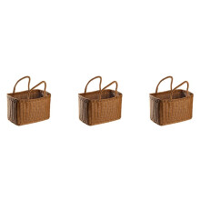 3X Home Shopping Basket Hand Vegetable Basket Decorative Woven Basket Flower Arrangement Basket Imitating Rattan Bag