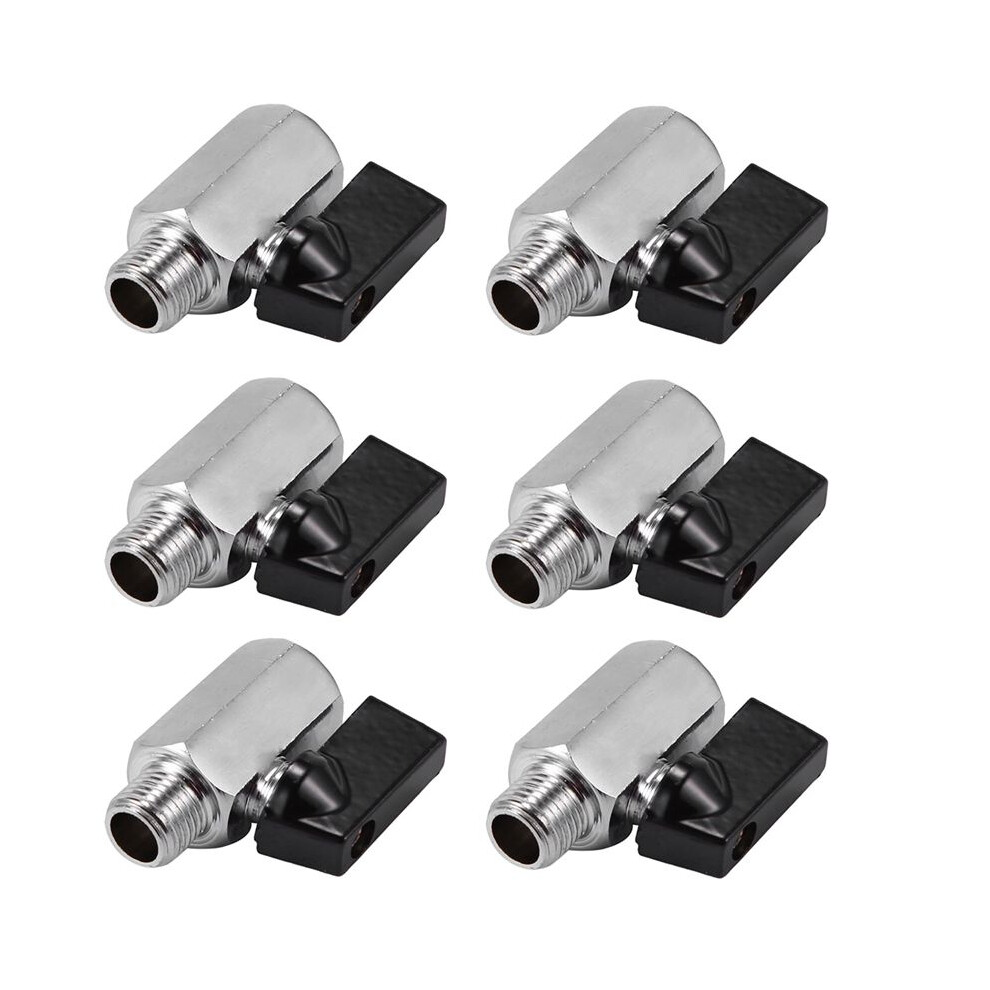 6X Chrome Brass 1/4Inch Bsp Valve Threads Tap Male To Female Air Compressor Hose 6031549516268