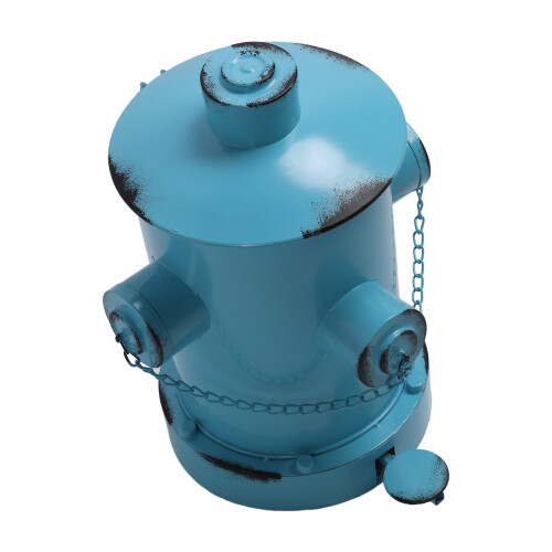 Retro Mülleimer Hydrantenform Hellblau mit 1