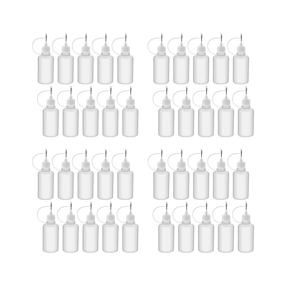 40Pcs 30Ml Plastic Squeezable Tip Applicator Bottle Refillable Dropper Bottles With Needle Tip Caps For Glue Diy 6031503683777