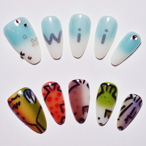 (M) Ocean Creature False Nails 10pcs 1