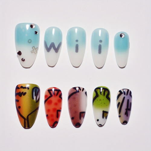 (XS) Ocean Creature False Nails 10pcs 2