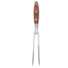 Stainless Steel Meat Fork with Wooden Handle, 180g, Wood Color