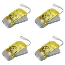 4X 3 LED Dynamo Wind Flashlight Torch Light Hand Press Crank NR Camping
