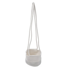 Hanging Cotton Jute Rope Planter Basket - 19cm Diameter, 17cm High