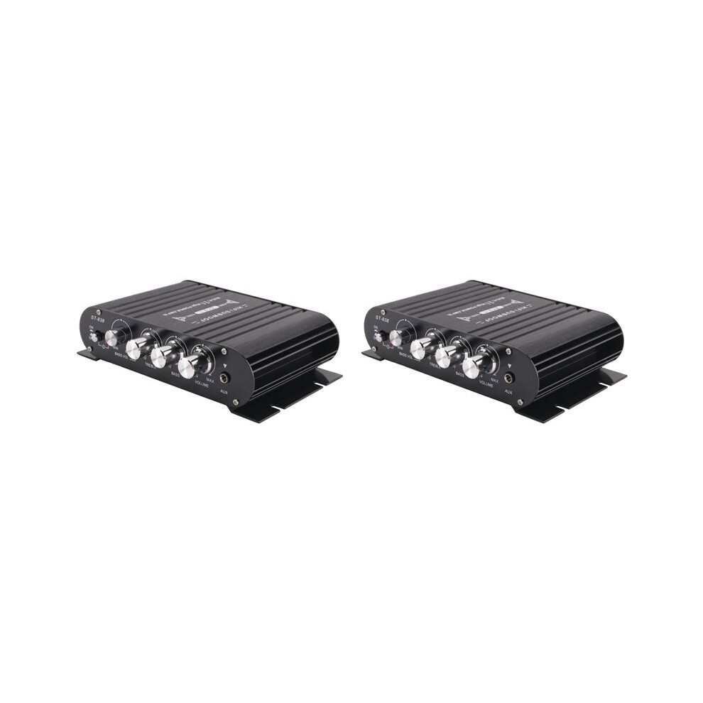 2X St-838 Hifi Amplifier 2.1 Channel Car Mp3 Amp Aux Input High & Low Bass Adjustment Super Bass 20Wx2+40W Amplifier 4711482638105