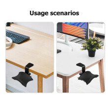 Adjustable Rotatable Arm Clamp PC Gaming Headphone Stand Headset Hanger Hook Holder Desk Space Saving Clip Mount