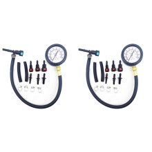 2X Auto Brandstofsysteem Benzine Manometer Motorfiets Auto Druk Tester Tool 0-100PSI 6.3/7.89/9.49 met Klep
