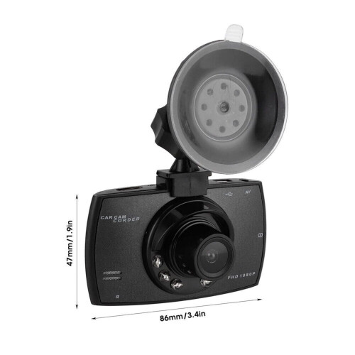 AggXPF Bilkamera, Dashkamera til biler, Nattesyn, G-sensor, Loopoptagelse (Sort) 2