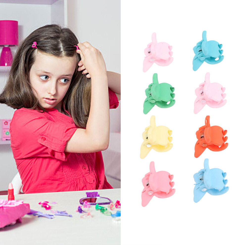 100pcs Mini Claw Clips Butterfly Hairpins for Kids, Colors, Plastic & Resin