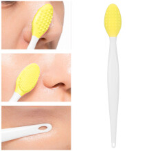 Silicone-Nasen- und Lippen-Reinigungsbürste doppelseitig, exfolierend, Gelb