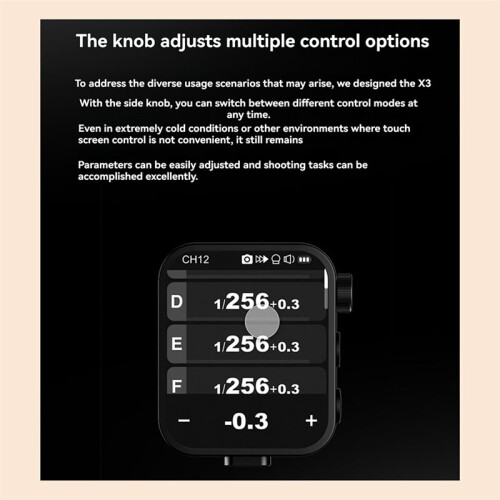 X3PRO 2.4inch TTL HSS Wireless Flash Trigger OLED Touch Screen Transmitter for