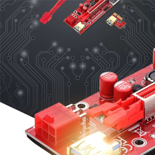 PCIE Riser 013 Pro PCI Express X16 6Pin USB 3.0 LED Temperature for Bitcoin Miner Mining V013 Pro GPU Riser 2