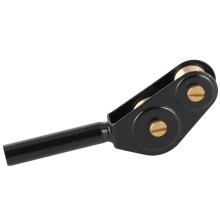 Double Roller Fishing Rod Guide Tip Pulley Ring All Alloy Black 5.0mm