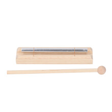Meditation Chime Aluminum and Beech Wood Hand Bell with Mallet for Class