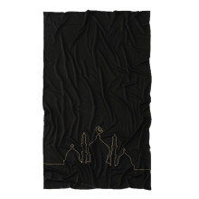 Long Shawl with Digital Print Church Pattern Design-Black