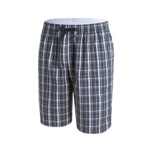 Bløde loungeshorts til mænd, åndbart bomuldsstof, let nattøj med lommer, klassisk knapgylpdesign, elastisk linning med snøre