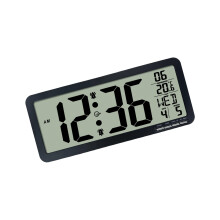 Multifunction LCD Digital Clock With Time Date Display-Black