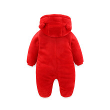 Vinterjumpsuit med føtter for spedbarn, komfortabel snødress i stoff for nyfødte for kaldt vær, heldraktdesign med hette og fleece, myk