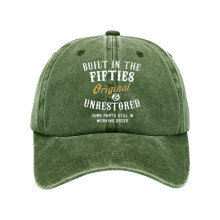 Nostalgic Baseball Cap Wash Cotton Adjustable-Green fifties