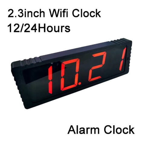 2.3inch Wifi Clock 12/24Hours Electronic Clock LED Digital  Display Date Alarm Clock Wireless Network WIFI Timing 2