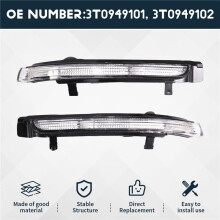 1Pair Car Rearview Mirror Turn Signal Flashing LED Indicator for Octavia Superb 2009-2013 3T0949101, 3T0949102
