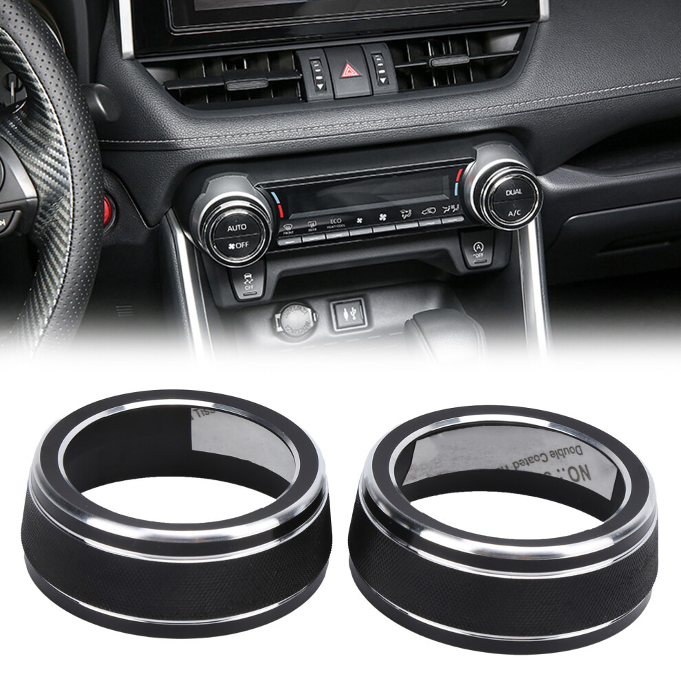 2Pcs Aluminum Air Conditioning Knob Covers For Wildlander-2020 & Rav4 Black 9361390960659