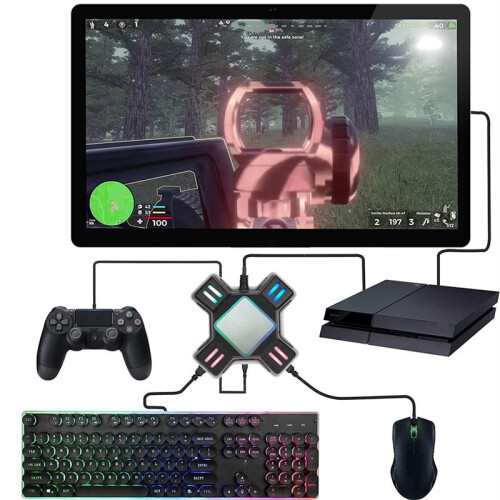 USB Adapter Game Controller for   PS4 PS3, Keyboard Mouse Adapter for Console Gaming, with Wide Compatibility 2