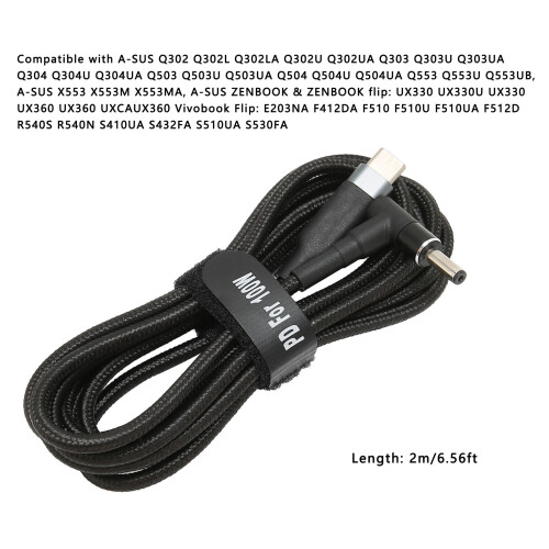 Laptop USB-C auf DC-Netzkabel 100W 2m Gewebtes Kabel 2