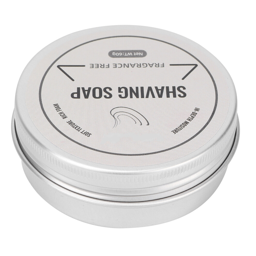Men's Delicate Fragrance-Free Shaving Soap 60g, Moisturizing & Skin Repair