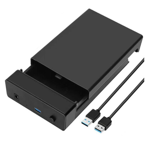 2X External HDD Case 2.5/3.5 Inch SSD External Hard Drive Box Enclosure  to USB 3.0 Hard Disk Case Adapter US Plug 1