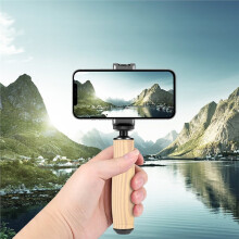 Wooden Handle Camera Grip Stabilizer Handgrip with 1/4 Inch Screw Port Universal DSLR Mirrorless Cage Side Handle B