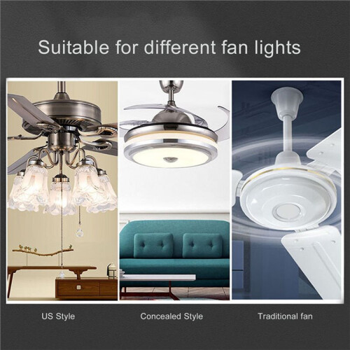 1 Set Ceiling Fan Remote Control Kit with Receiver, 6-Speed Long Distance Timer, Universal Replacement for Ceiling Fans 2