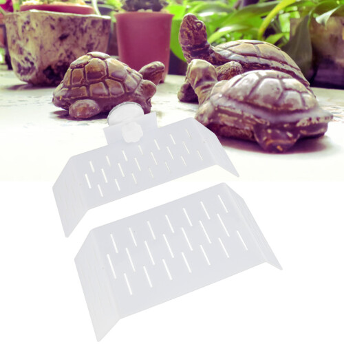 2 Pack Plastic Turtle Basking Platform with Suction Cups, Antislip Ramp