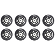 Paquet de 8 Roues de Patin à Roues Alignées pour L'Intérieur / Extérieur Roues de Rechange ûrRoulements 70 mm, Noir