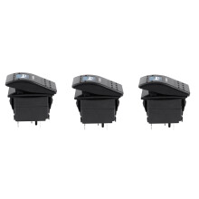 3X Tromba Blu LED 12V / 20A 24V / 10A A 5 Pin Rocker Interruttore A Levetta Crogiolo di Automobile