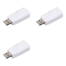 3X USB to RJ45 LAN Ethernet Adapter 100Mbps USB2.0 Network Card for PC Laptop Desktop DVB Set Top Box Drive-Free White