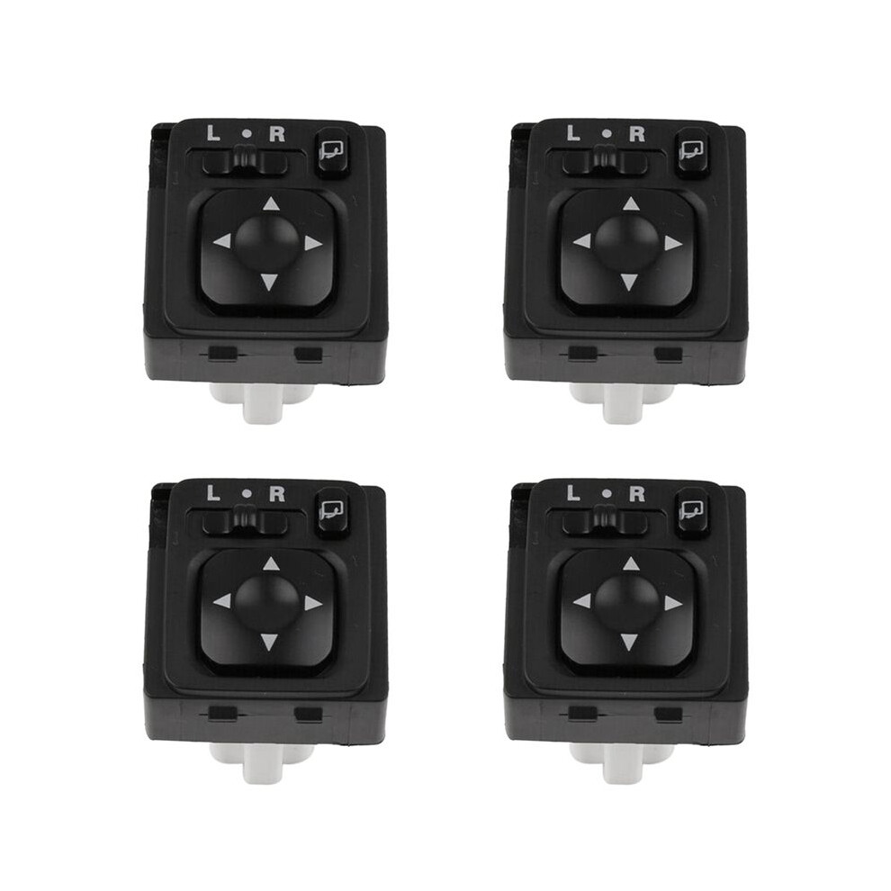 4X Mr951187 Car Rearview Mirror Sontrol Knob Button With Folding For Pajero Montero Black 6034100028118