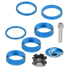 6 Stück Aluminium Fahrrad-Kopfhörerschützer Blau, Innendurchmesser 28,6 mm