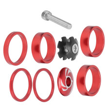 6 Stück Aluminiumlegierung Fahrrad-Vorbau-Ring, 28,6 mm, Rot