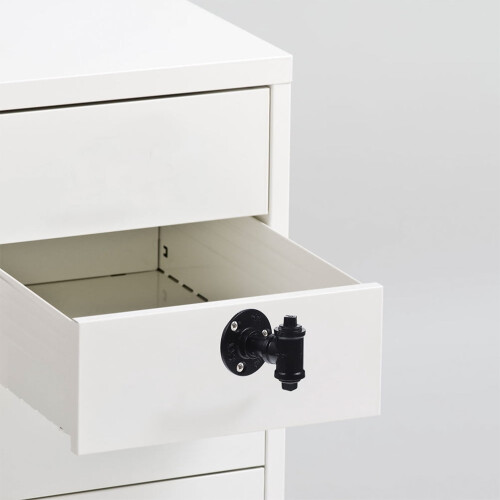 Lot de 2 poignées de commode, poignées de porte de placard, style steampunk, noires. 1