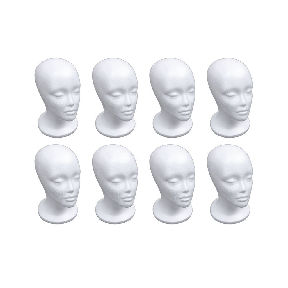 Semoic White 8X Female Foam Mannequin Model Hat Wig Display Stand Rack