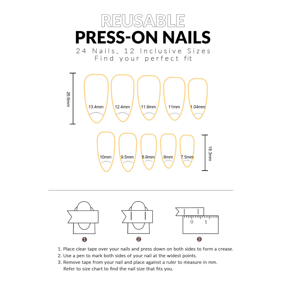 Roc-Electron Halloween Press On Nails - 24Pcs Pumpkin Ghost Style