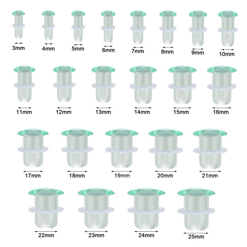 Glass Ear Plugs Single Flare 3-25mm 1 Pair 1