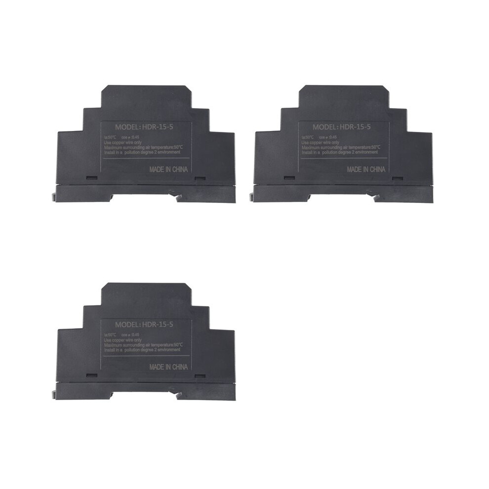 3X Din Rail Power Supply 5V 3A 15W, Input 100-240V Ac 50/60Hz Din Rail Transformer For Home Or Industrial Automation 4712400188337