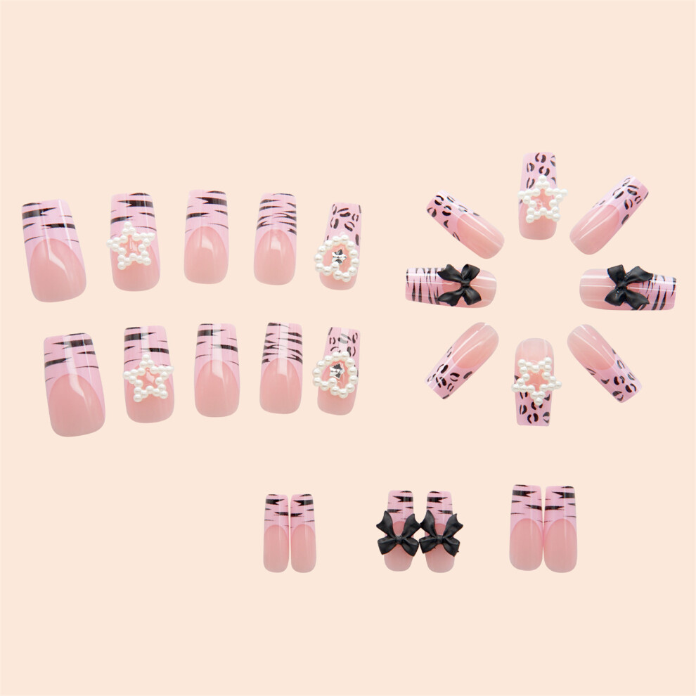 Reach-Tools Pink Zebra False Nails - Reusable & Charming