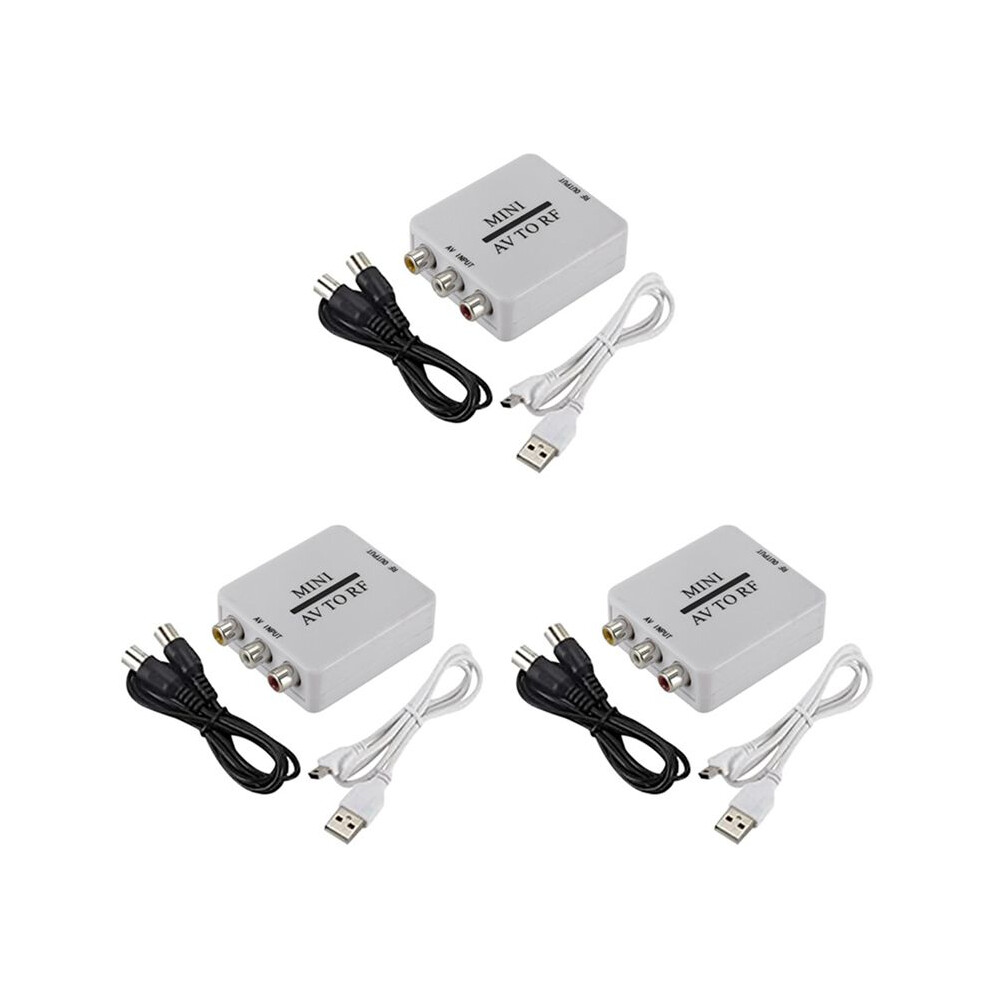 3X Rca / A / V Composite Video Cable To Rf / Coaxial / Coaxial Converter -Compatible Modulator Tv 4712087790762