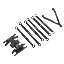 Kit de 6 bras de liaison en alliage d'aluminium pour voiture RC SCX24, noir