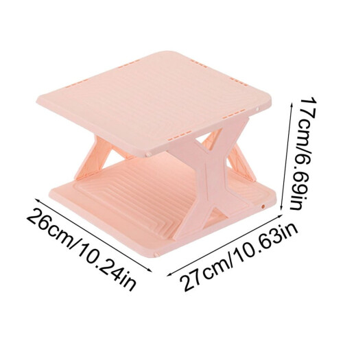 Pink Shoe Rack Thickened Wide Stackable 10.6x10.2x6.5in 1