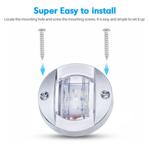 Autoxbert LED Stern Light 12V White Round 3 Inch 4 Pack 1